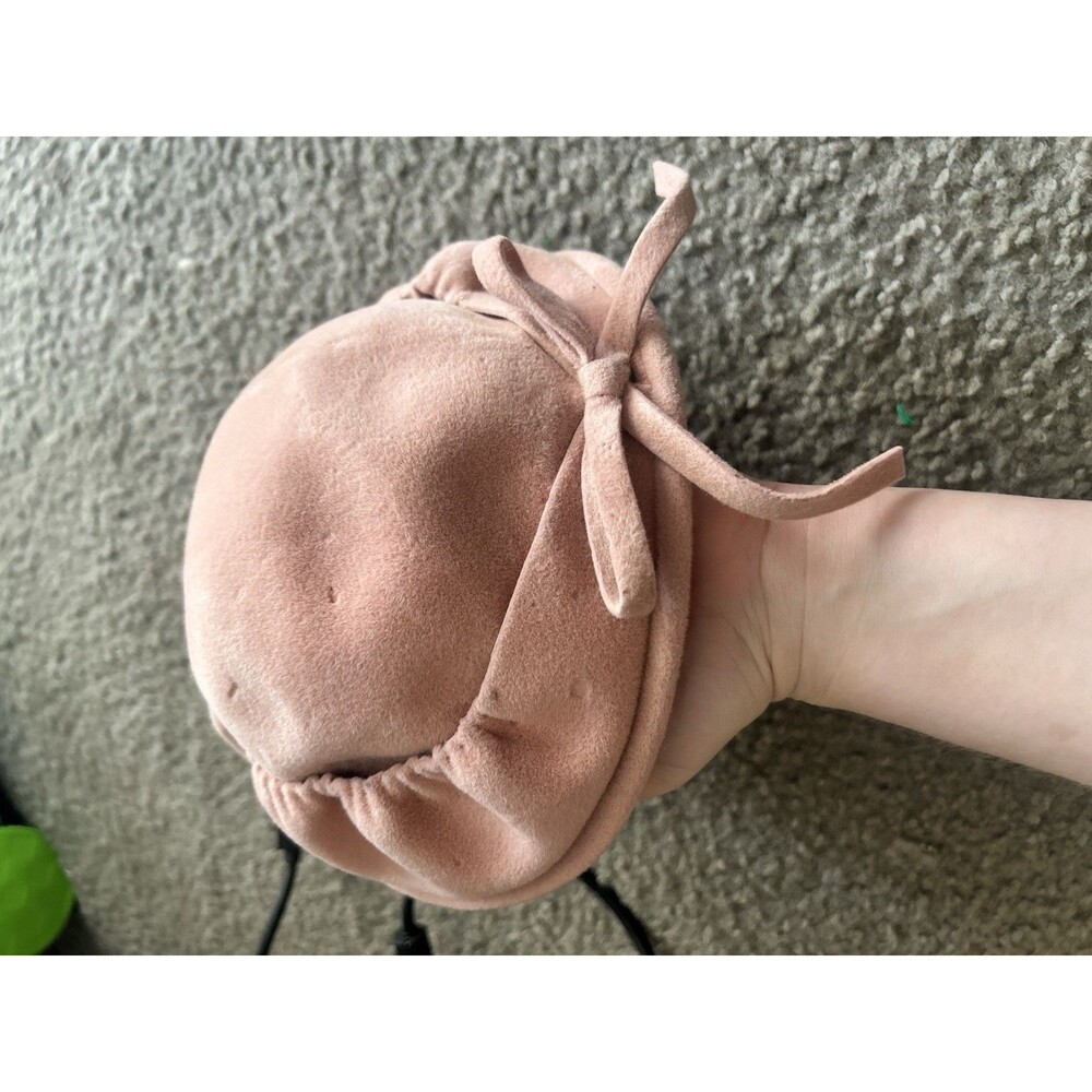VTG Children’s 1960s Church Velvet Cap Hat Pink The May Co Baltimore